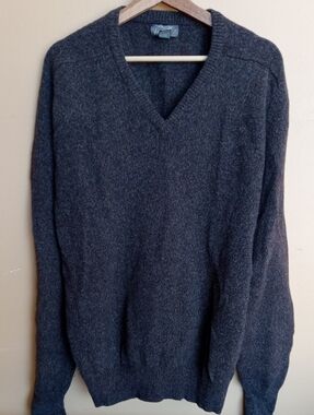 Lord & Taylor Men's V Neck Sweater Lambswool Sz L